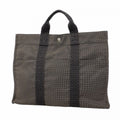 Hermes Tote Her Line MM Canvas Gray Silver