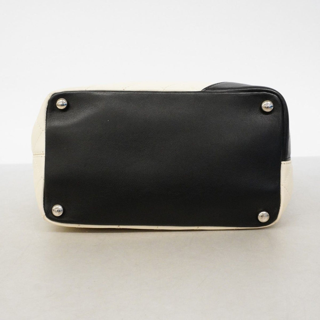 Chanel Tote Cambon Lambskin White Black Silver — view 3