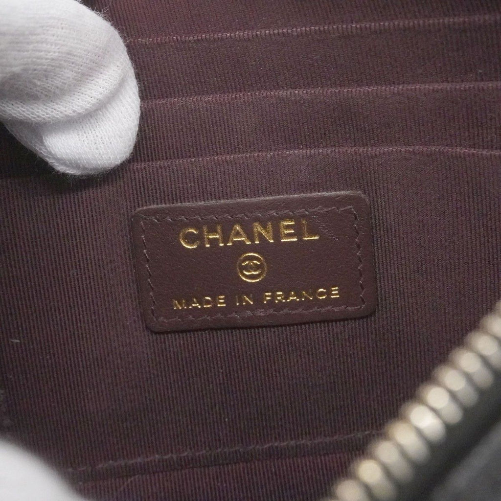 Chanel Wallet Quilted Caviar Leather Black Gold — view 4