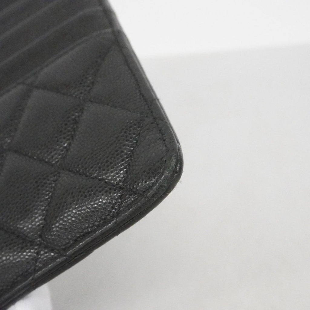 Chanel Wallet Quilted Caviar Leather Black Gold — view 5