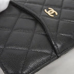 Chanel Wallet Quilted Caviar Leather Black Gold — view 9