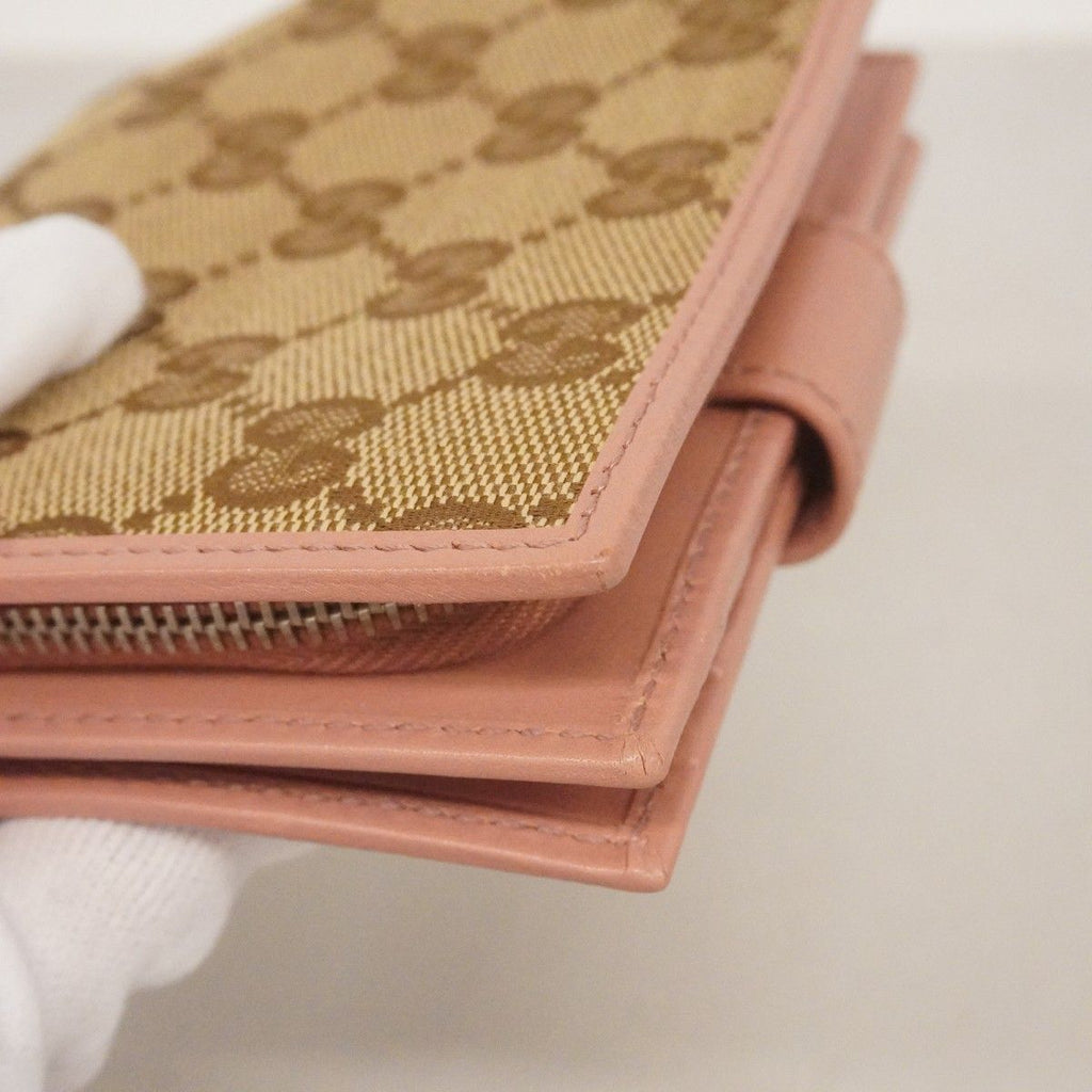 Gucci Wallet GG Canvas Brown Pink Silver — view 5