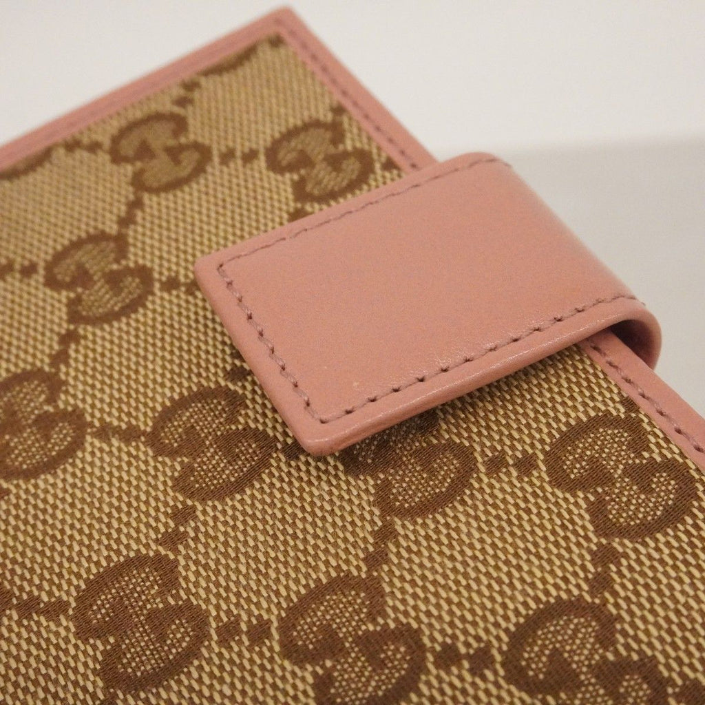 Gucci Wallet GG Canvas Brown Pink Silver — view 7