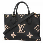 Louis Vuitton Handbag Monogram Empreinte Bicolor On The Go PM Black Beige 2-Way
