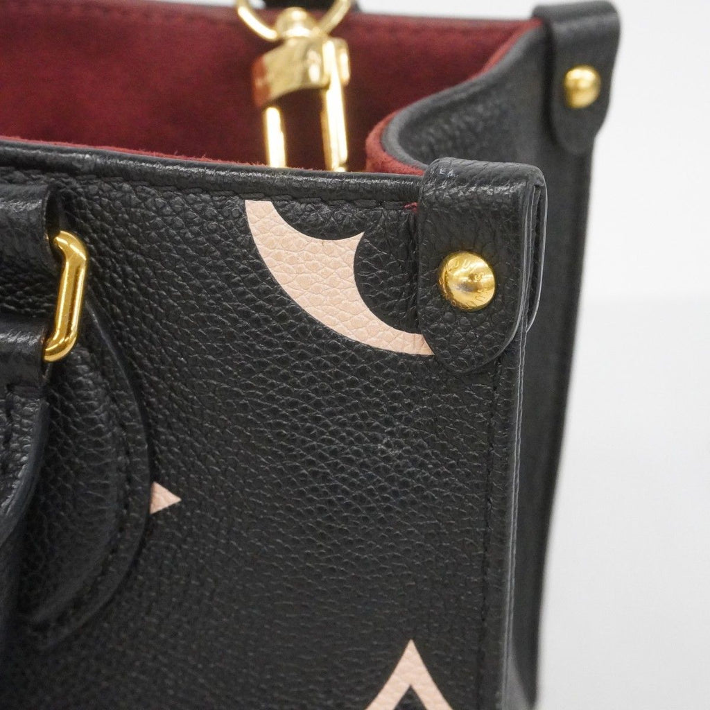 Louis Vuitton Handbag Monogram Empreinte Bicolor On The Go PM Black Beige 2-Way — view 9