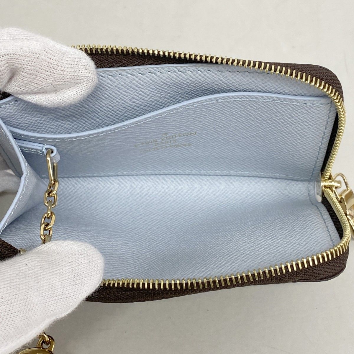 Louis Vuitton Coin Case Monogram Porte Cles Noah Brown Olympe Blue — view 3