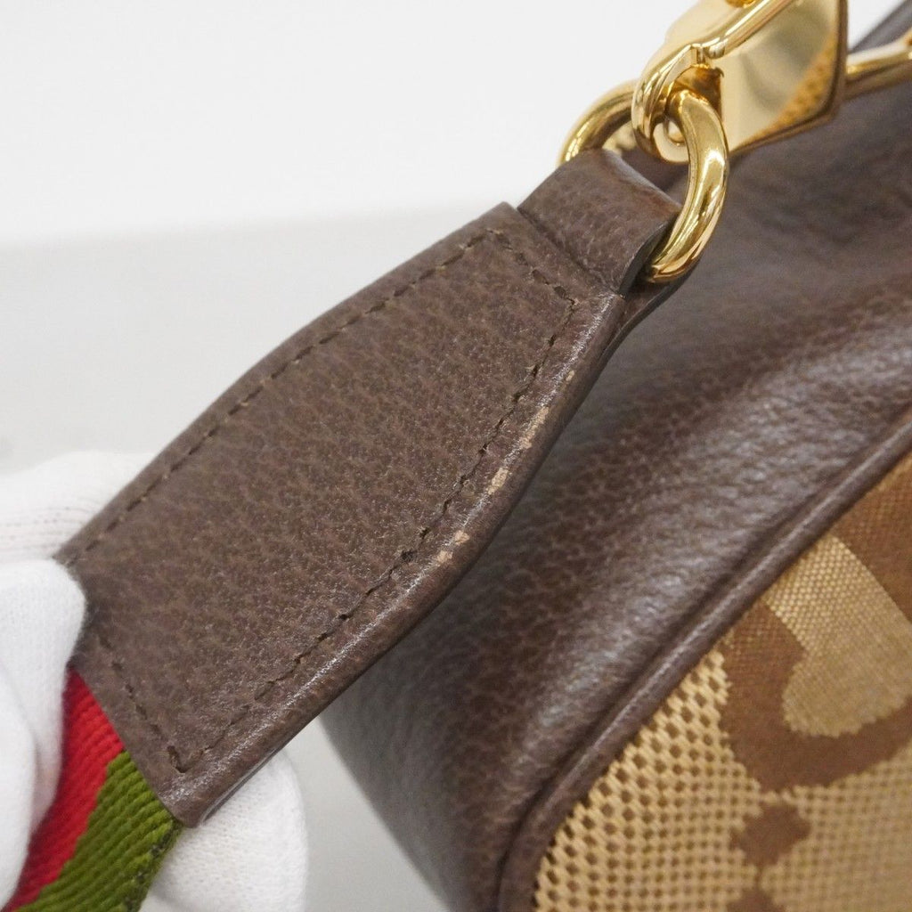 Gucci Shoulder Bag Sherry Line Jumbo GG Canvas Brown Gold — view 8
