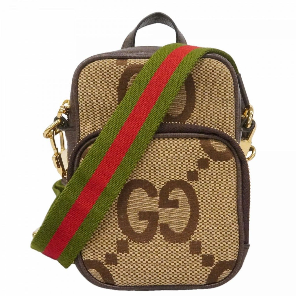 Gucci Shoulder Bag Sherry Line Jumbo GG Canvas Brown Gold