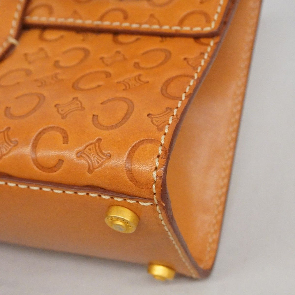Celine Handbag C Macadam Leather Brown Gold — view 6