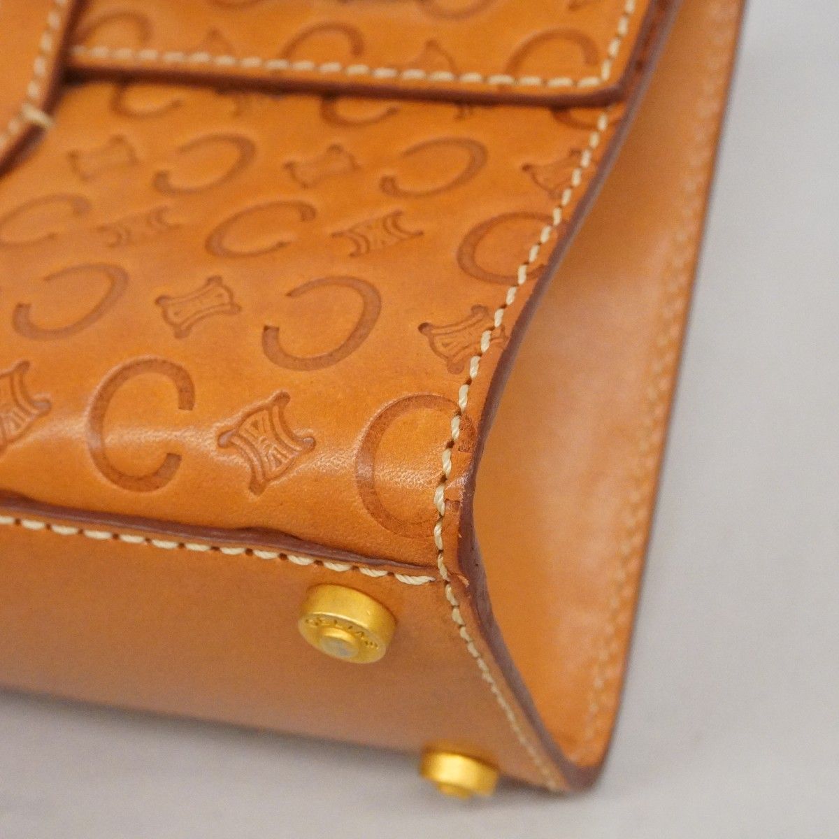 Celine Handbag C Macadam Leather Brown Gold — view 6