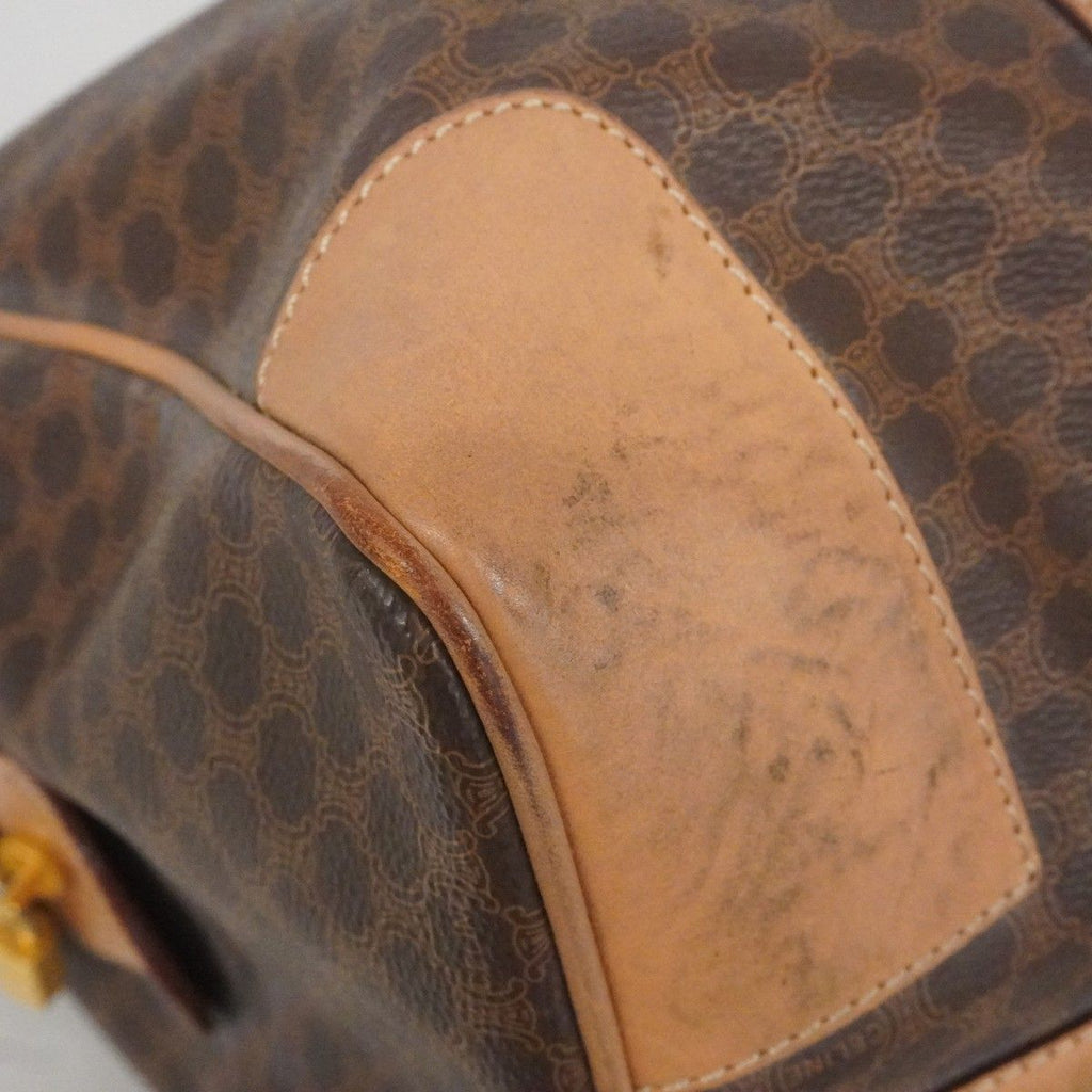 Celine Boston Bag Macadam Brown Gold — view 6