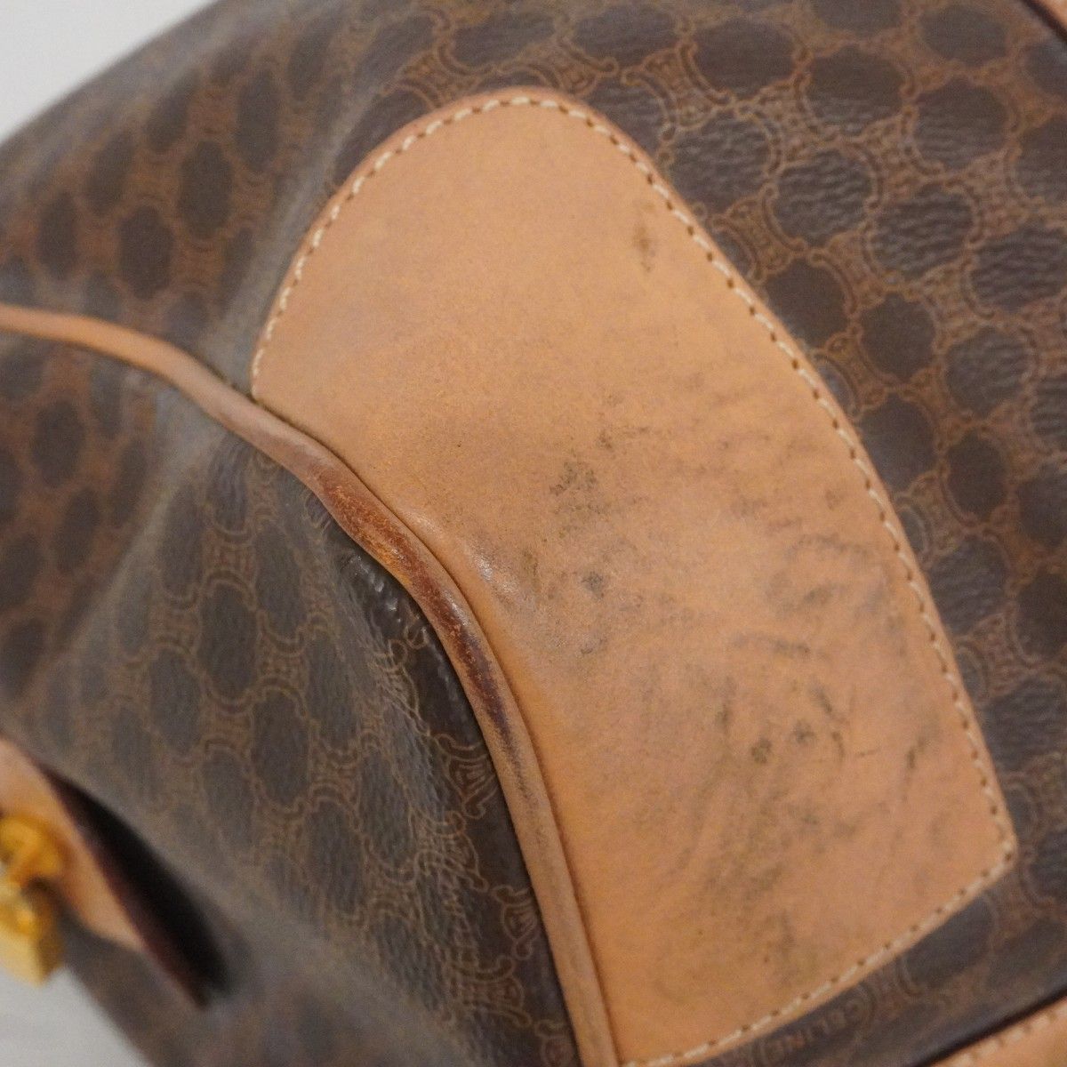 Celine Boston Bag Macadam Brown Gold — view 6