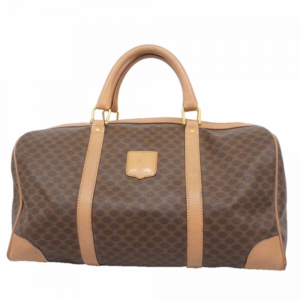 Celine Boston Bag Macadam Brown Gold