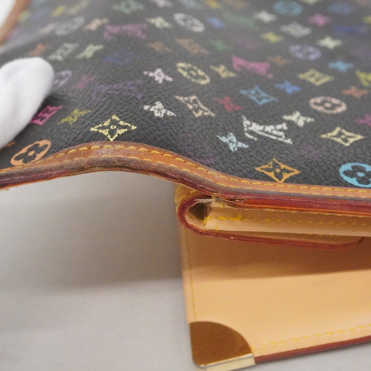 Louis Vuitton Trifold Wallet Monogram Multicolor Porte Tresor International Noir — view 5