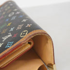Louis Vuitton Trifold Wallet Monogram Multicolor Porte Tresor International Noir — view 6