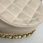 Chanel Shoulder Bag Quilted Lambskin Beige Gold — view 6