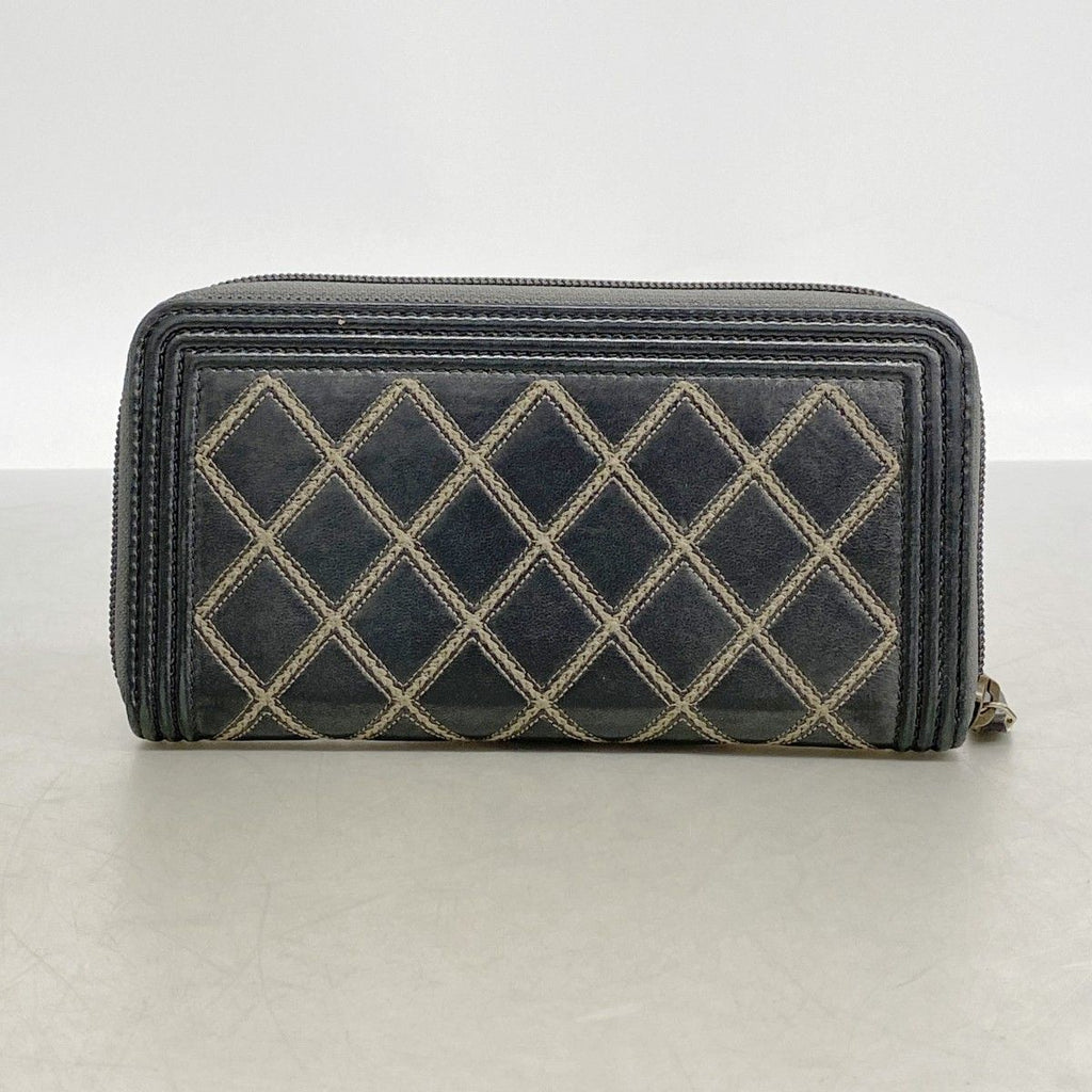 Chanel Wallet Boy Leather Black Gold — view 9