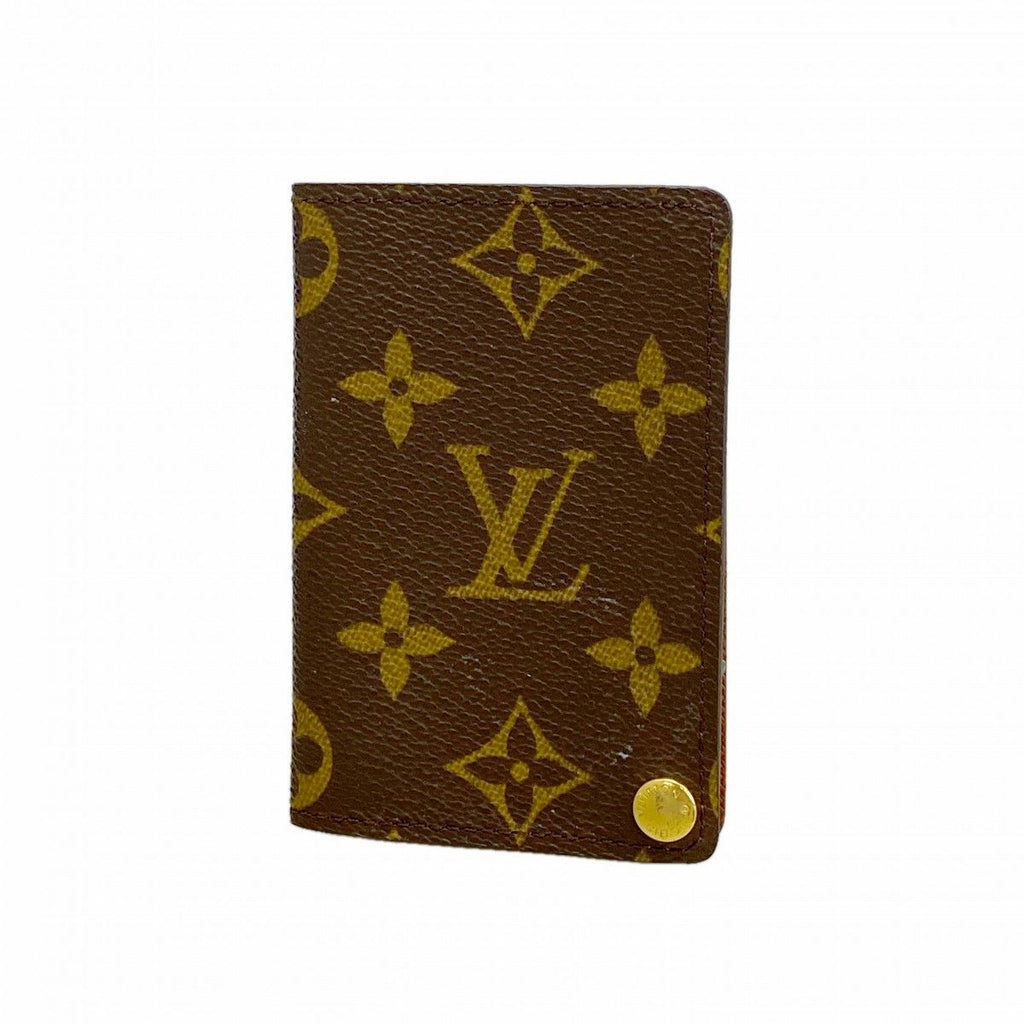 Louis Vuitton Card Case Monogram Holder Cles Depression Brown