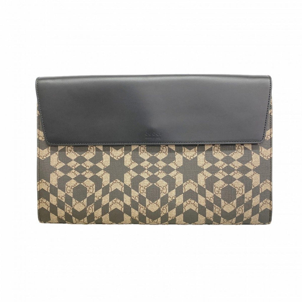 Gucci Clutch Carre Ido Star Black Brown Silver