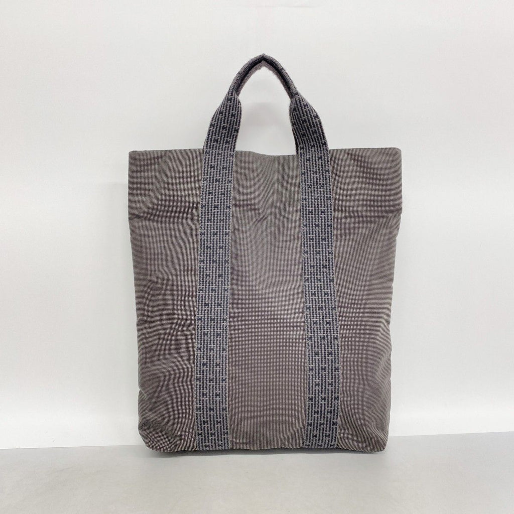 Hermes Tote Her Line Cabas Canvas Gray Silver — view 9