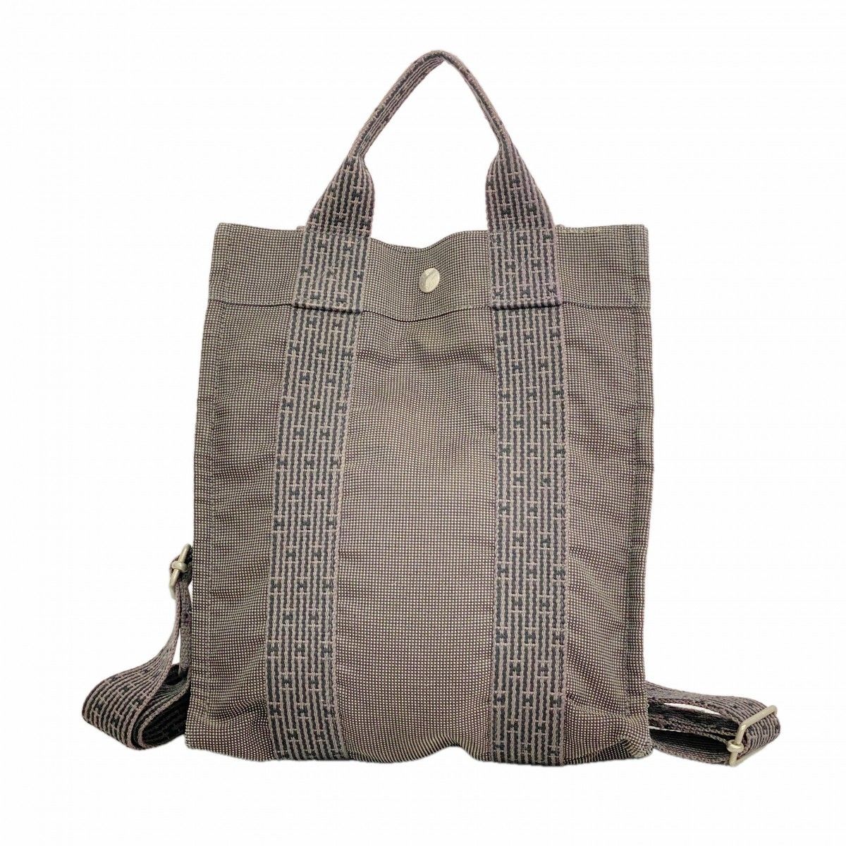 Hermes Backpack Her Line a Dos PM Canvas Gray Silver