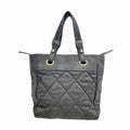 Chanel Tote Paris Biarritz Nylon Canvas Black Silver