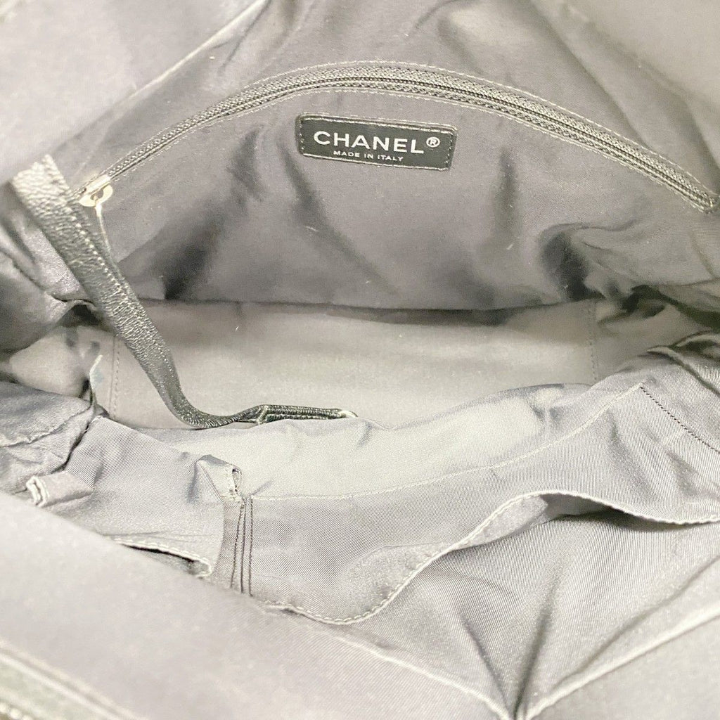 Chanel Tote Paris Biarritz Nylon Canvas Black Silver — view 4