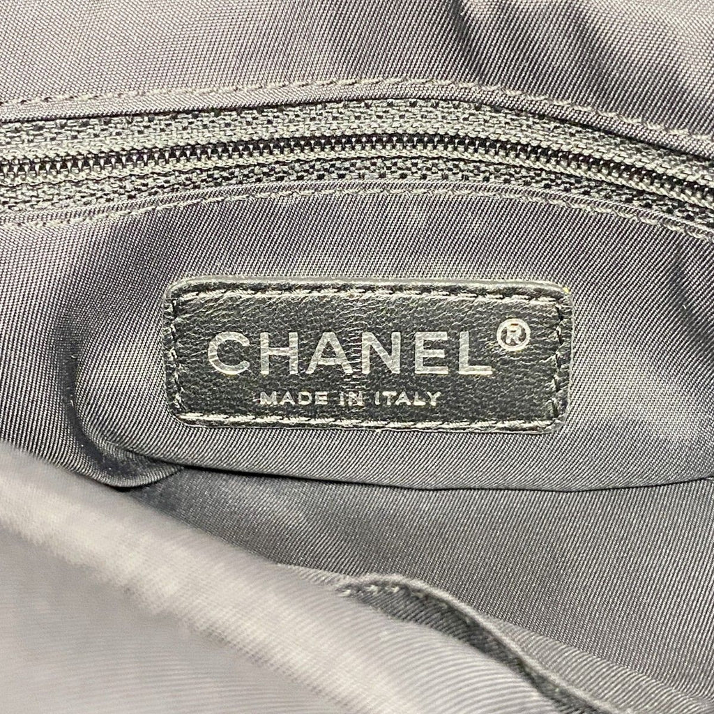 Chanel Tote Paris Biarritz Nylon Canvas Black Silver — view 5
