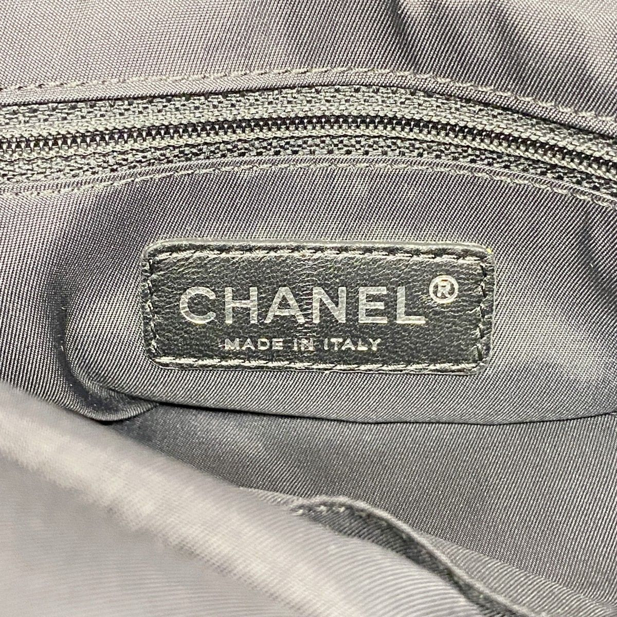 Chanel Tote Paris Biarritz Nylon Canvas Black Silver — view 5