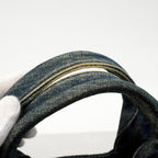 Prada Tote Canapa Denim Navy Gold — view 8