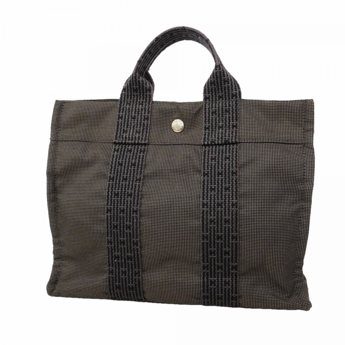 Hermes Handbag Her Line PM Canvas Gray Silver