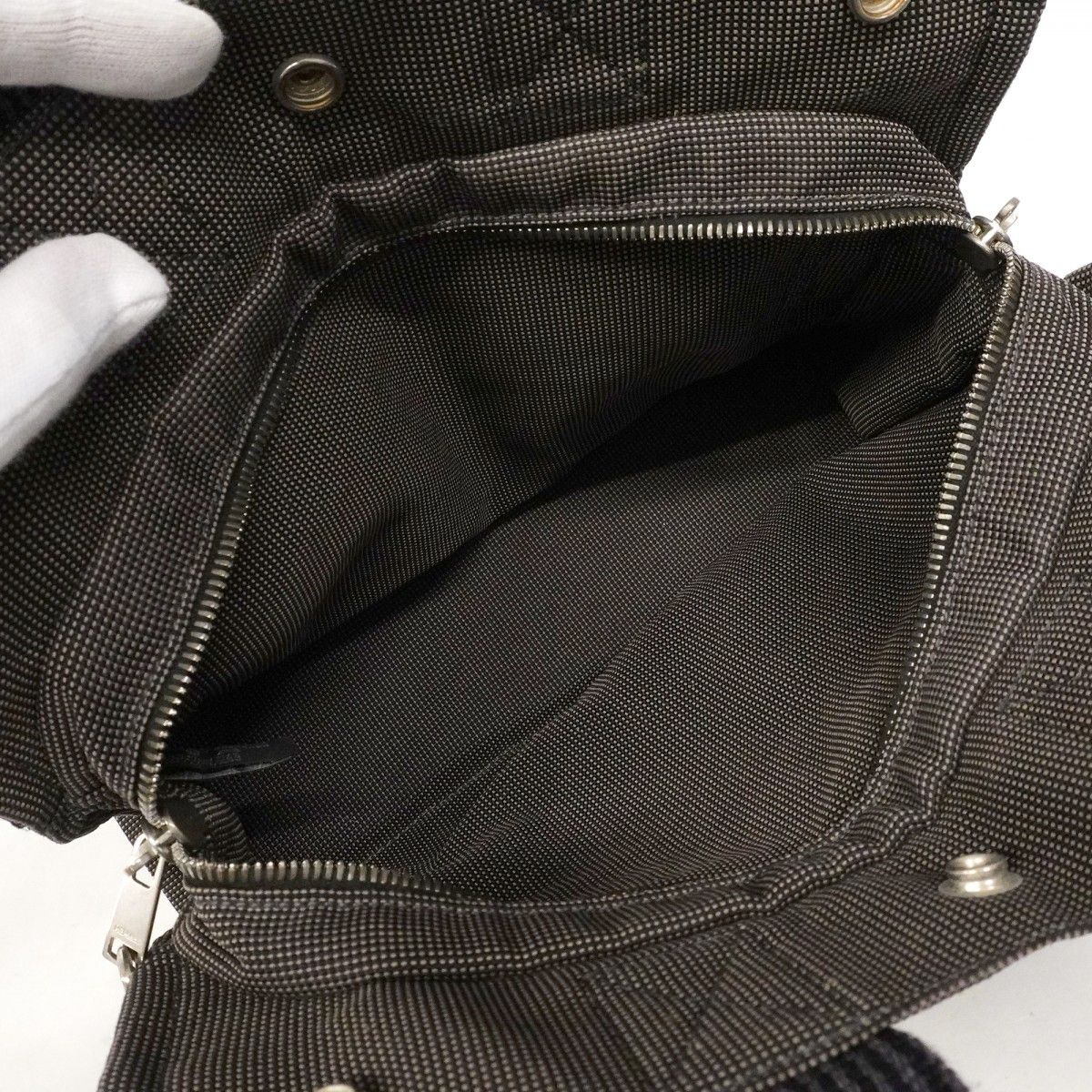 Hermes Handbag Her Line PM Canvas Gray Silver — view 4