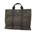 Hermes Tote Her Line MM Canvas Gray Silver