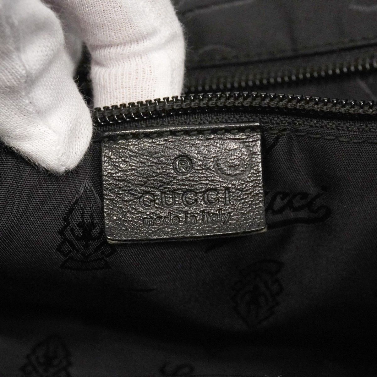 Gucci Tote Guccissima Leather Black Champagne Gold — view 5