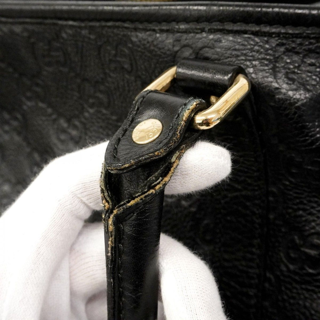 Gucci Tote Guccissima Leather Black Champagne Gold — view 6