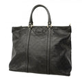 Gucci Tote Guccissima Leather Black Champagne Gold