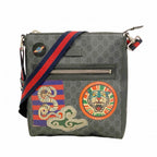 Gucci Shoulder Bag GG Supreme Black Silver
