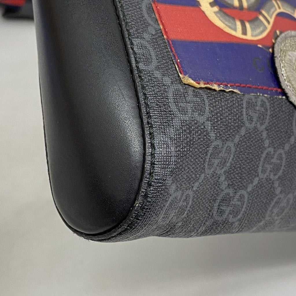 Gucci Shoulder Bag GG Supreme Black Silver — view 8