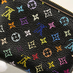 Louis Vuitton Coin Case Monogram Multicolor Zippy Purse Noir Grenade — view 9