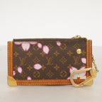 Louis Vuitton Coin Case Monogram Cherry Blossom Pochette Cles Brown Pink — view 9
