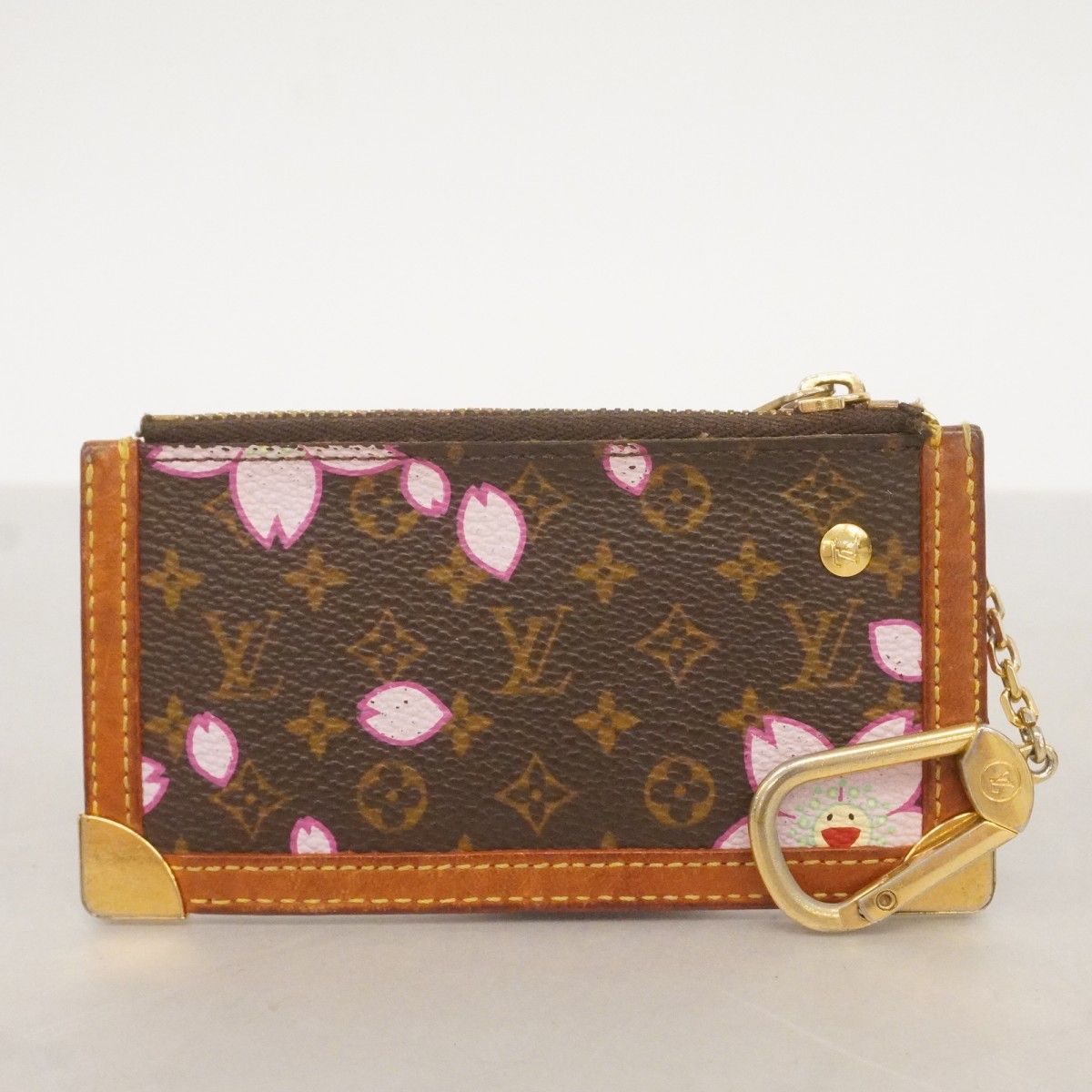 Louis Vuitton Coin Case Monogram Cherry Blossom Pochette Cles Brown Pink — view 9