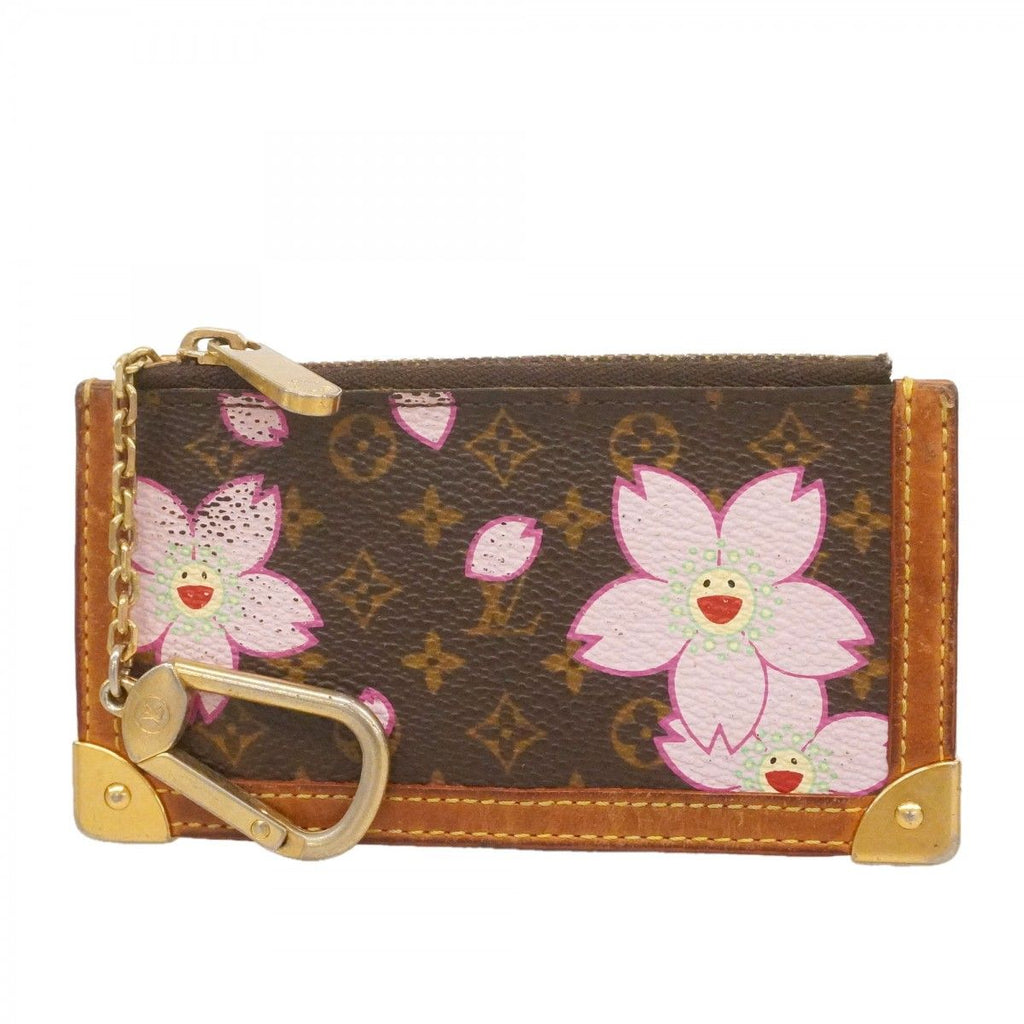 Louis Vuitton Coin Case Monogram Cherry Blossom Pochette Cles Brown Pink