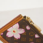 Louis Vuitton Coin Case Monogram Cherry Blossom Pochette Cles Brown Pink — view 7