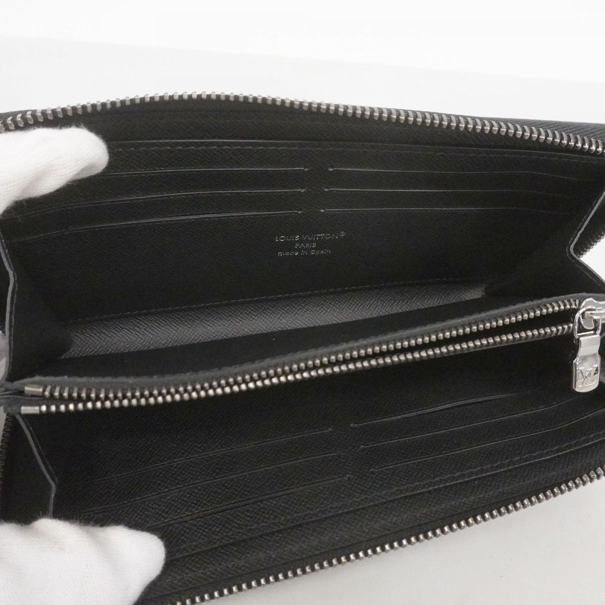 Louis Vuitton Wallet Monogram Eclipse Zippy Horizontal Black — view 3