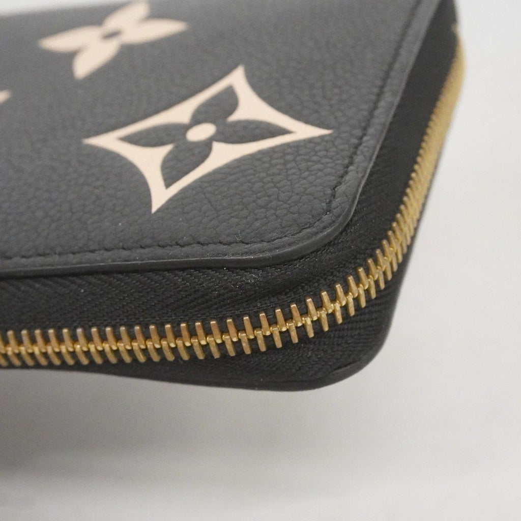 Louis Vuitton Wallet Monogram Empreinte Bicolor Zippy Black Beige — view 9