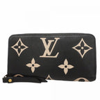Louis Vuitton Wallet Monogram Empreinte Bicolor Zippy Black Beige