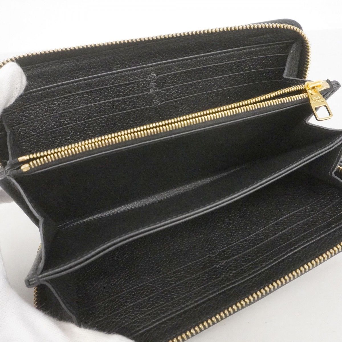 Louis Vuitton Wallet Monogram Empreinte Bicolor Zippy Black Beige — view 3