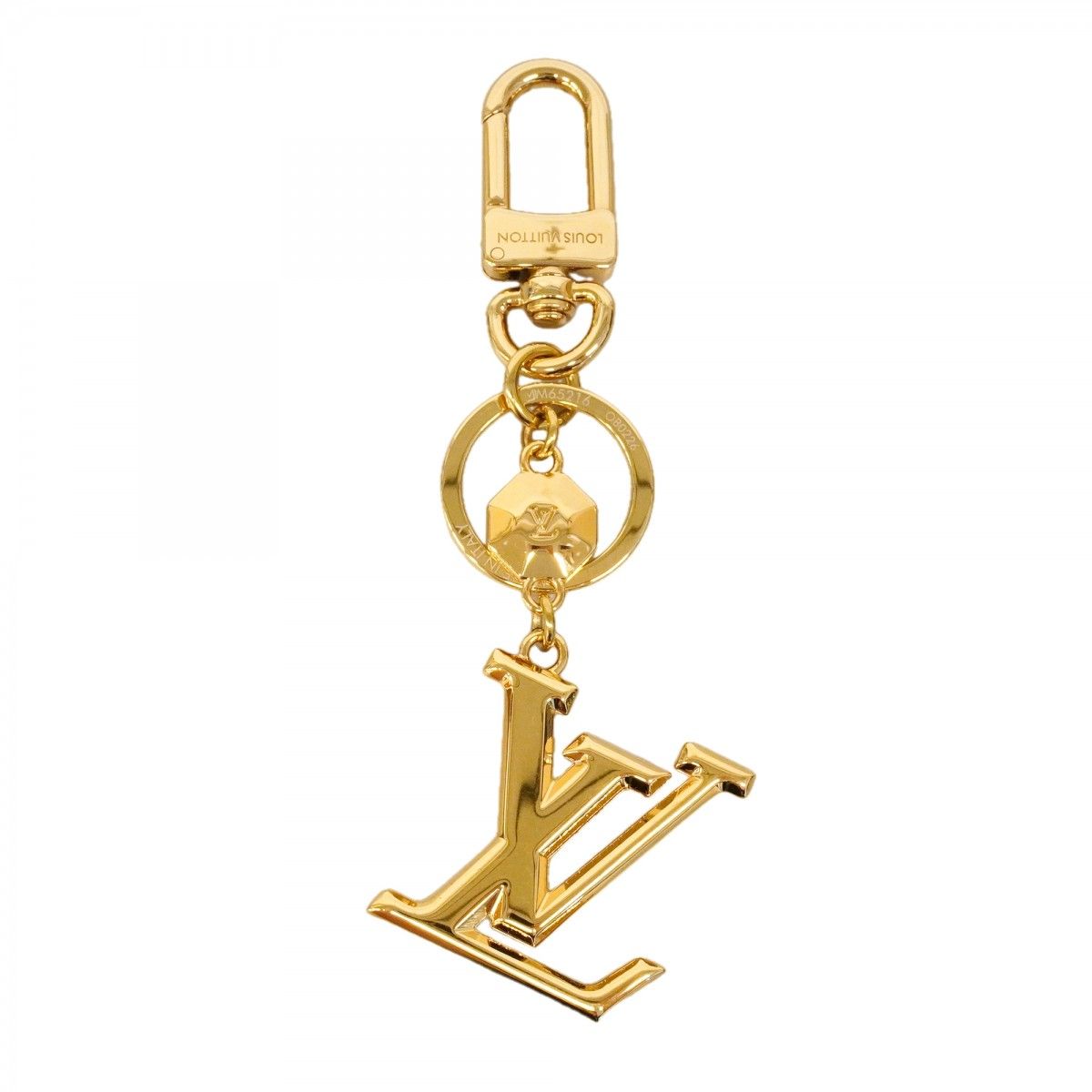 Louis Vuitton Key Holder Charm LV Facet Gold