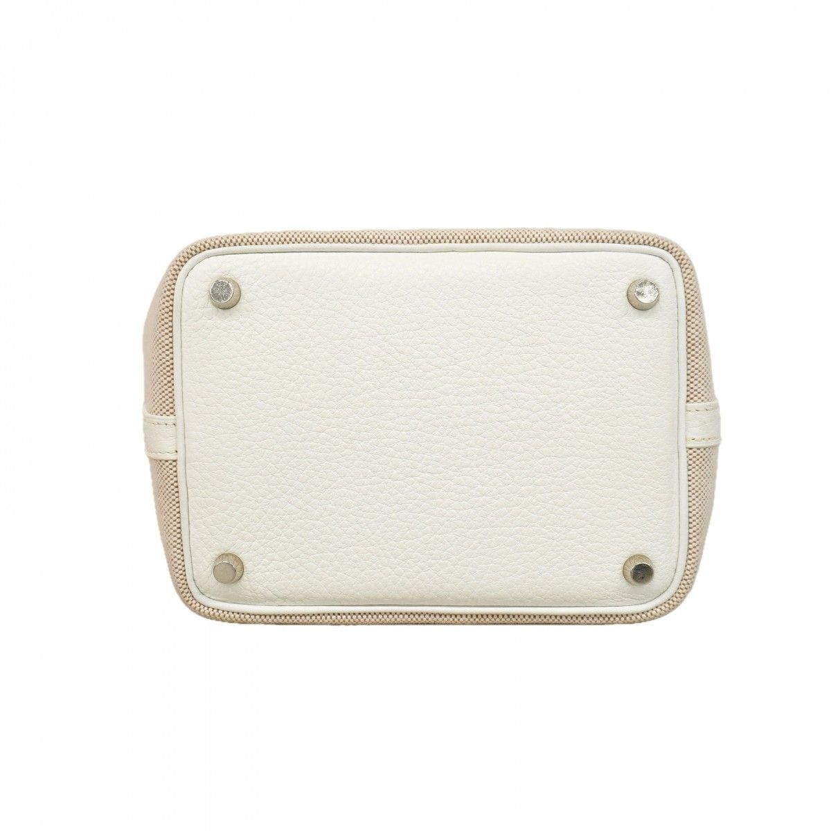 Hermes Handbag Picotin PM Toile Ash White Silver — view 3
