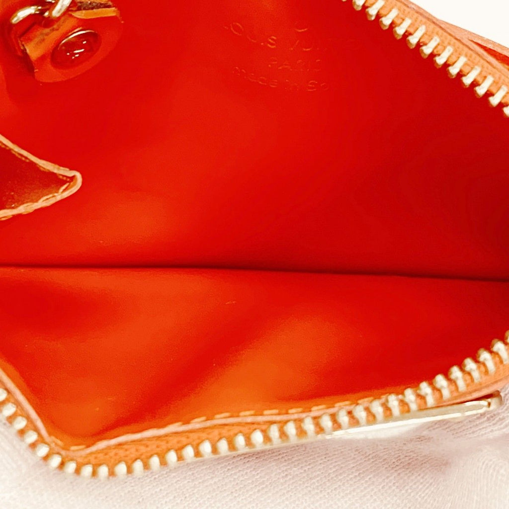 Louis Vuitton Coin Case Vernis Pochette Cles NM Orange Sunset — view 3